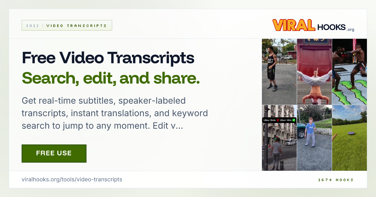 Trasncript Box Free Video Transcripts — AI Video Tool Online | Viral Hooks | Viral Hooks